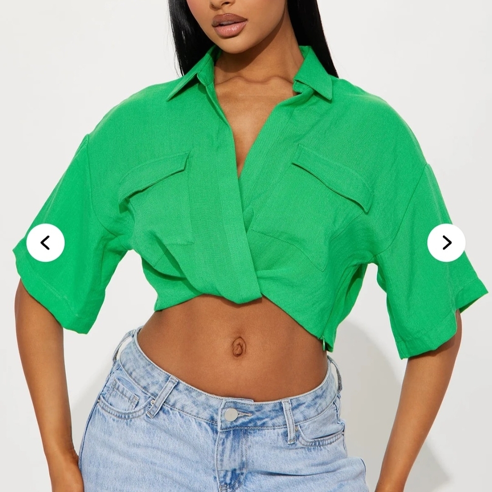 Fashion Nova Vibrant Green Crop Top